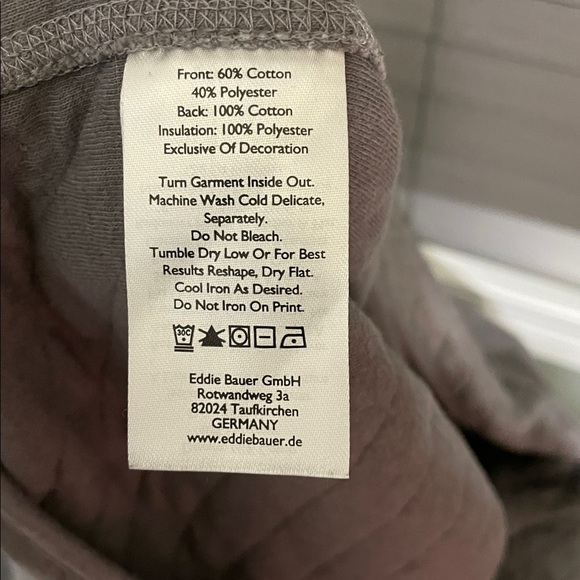 Eddie Bauer Men's Gray 1/4 Zip-Up Quilted Sweater Pocket Size Large Tall - Picture 7 of 8